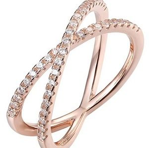 14K Gold Plated X Ring
Cz